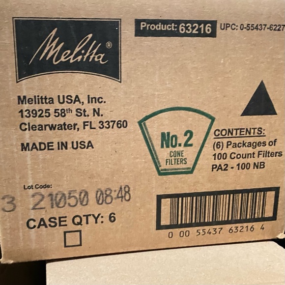 NEW Melitta 600 ct Coffee Filters No. 2 - 6 packages of 100 Count - Picture 5 of 6